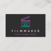 Neon Movie Slate Filmmaker Social Media Visitekaartje (Voorkant)