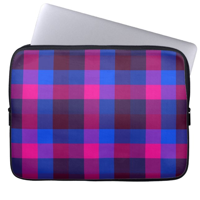 Neon mozaïek fusie  laptop sleeve (Voorkant)