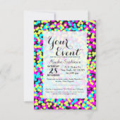 Neon Multi-Color Fun Confetti Kaart (Voorkant)
