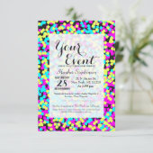 Neon Multi-Color Fun Confetti Kaart (Staand voorkant)