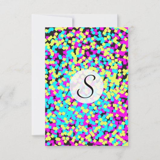 Neon Multi-Color Fun Confetti Kaart (Achterkant)