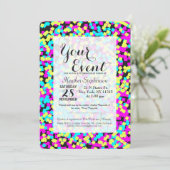 Neon Multi-Color Fun Confetti Kaart (Staand voorkant)