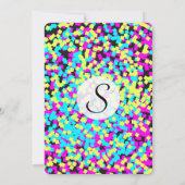 Neon Multi-Color Fun Confetti Kaart (Achterkant)