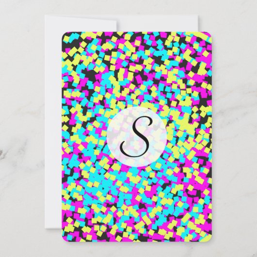 Neon Multi-Color Fun Confetti Kaart (Achterkant)