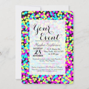 Neon Multi-Color Fun Confetti Kaart