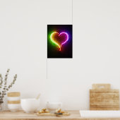 Neon Multi-Color Heart Poster (Keuken)