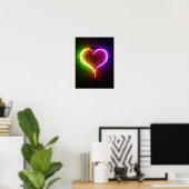 Neon Multi-Color Heart Poster (Thuiskantoor)