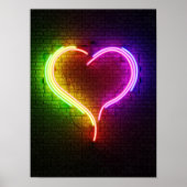 Neon Multi-Color Heart Poster (Voorkant)