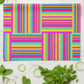 Neon Multi-Color Weaved Squares Theedoek (Gevouwen)