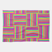 Neon Multi-Color Weaved Squares Theedoek (Horizontaal)