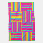 Neon Multi-Color Weaved Squares Theedoek (Verticaal)