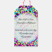 Neon Multi-Colored Fun Confetti Cadeaulabel (Achterkant)