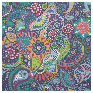 Neon Multicolor floral Paisley patroon Stof