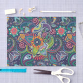 Neon Multicolor floral Paisley patroon Tissuepapier (Craft)