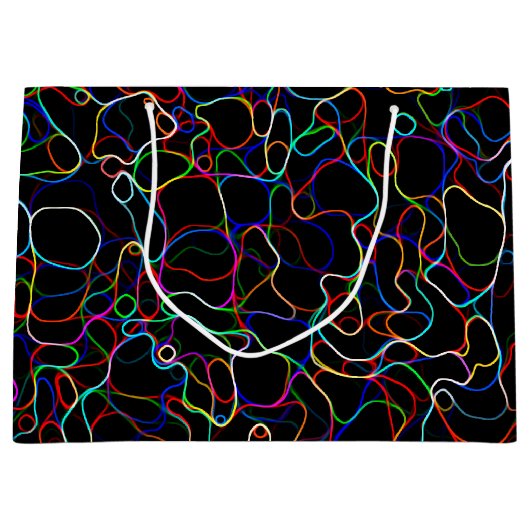 Neon Multicolor Lines Groot Cadeauzakje (Voorkant)