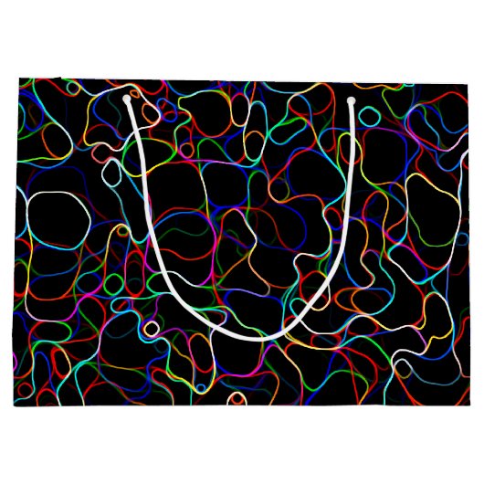 Neon Multicolor Lines Groot Cadeauzakje (Achterkant)