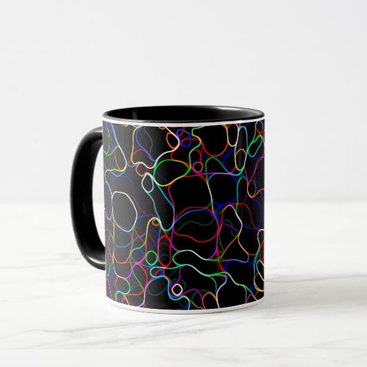 Neon Multicolor Lines Mok (Voorkant links)