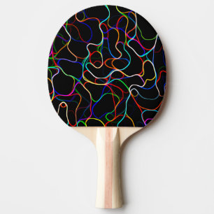 Neon Multicolor Lines Tafeltennisbatje