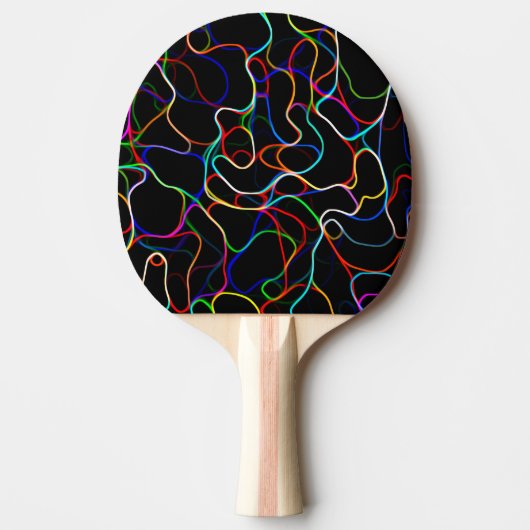 Neon Multicolor Lines Tafeltennisbatje (Voorkant)