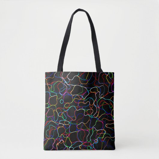 Neon Multicolor Lines Tote Bag (Voorkant)