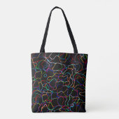 Neon Multicolor Lines Tote Bag (Achterkant)