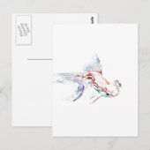 Neon Multicolor Rainbow Fish/Goldfish/Koi Briefkaart (Voorkant / Achterkant)