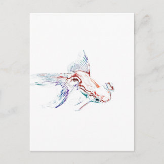 Neon Multicolor Rainbow Fish/Goldfish/Koi Briefkaart