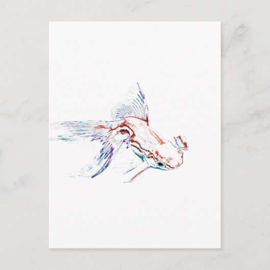 Neon Multicolor Rainbow Fish/Goldfish/Koi Briefkaart (Voorkant)
