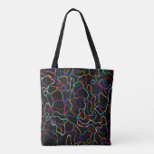 Neon Multicolored gebogen lijnen Tote Bag (Achterkant)