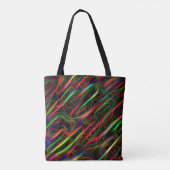 Neon Multicolored gebogen lijnen Tote Bag (Achterkant)