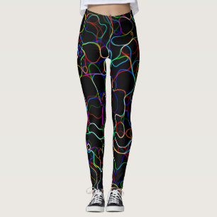 Neon Multicolored het Patroon van de Lijn van de K Leggings