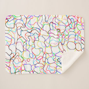 Neon Multicolored het Patroon van de Lijn van de K Sherpa Deken