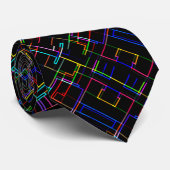 Neon Multicolored linepatroon - COOL Stropdas (Opgerold)