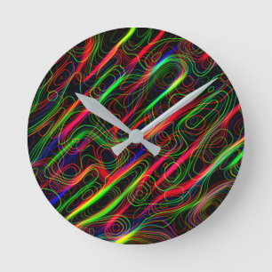Neon Multicolored linnen Ronde Klok
