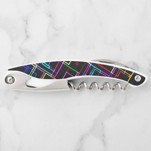 Neon Multicolored Stripe Line Pattern - COOL Kurkentrekker (Voorkant)
