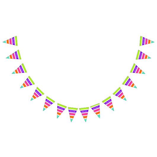 Neon Multicolored Stripes + uw ideeën Vlaggetjes (Alle)