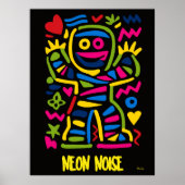 Neon Mummie Poster – Pop Art Halloween Karakter (Voorkant)