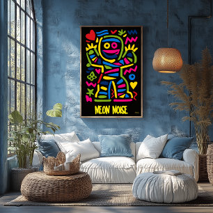 Neon Mummie Poster – Pop Art Halloween Karakter