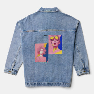**Neon Muse: Electric Grace in Motion** Denim Jacket