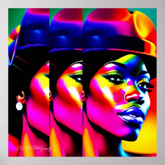 NEON MUSE: Elektrische Iridescentie Poster (Voorkant)