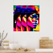 NEON MUSE: Elektrische Iridescentie Poster (Keuken)