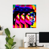 NEON MUSE: Elektrische Iridescentie Poster (Thuiskantoor)