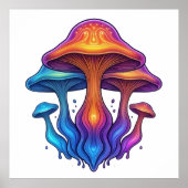 Neon Mushroom Glow" Poster (Voorkant)