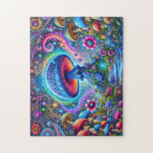 Neon Mushroom Glow Psychedelic Fantasy Forest Legpuzzel (Verticaal)