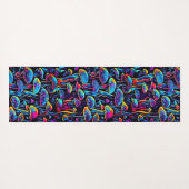 Neon Mushroom Vibes - Bioluminescent Groove Yogamat (Achterkant (horizontaal))