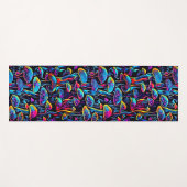 Neon Mushroom Vibes - Bioluminescent Groove Yogamat (Voorkant (horizontaal))