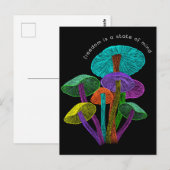 Neon Mushrooms Freedom is een staat van Briefkaart (Voorkant / Achterkant)