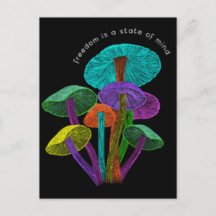 Neon Mushrooms Freedom is een staat van Briefkaart
