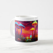 Neon Mushrooms: psychedelische gloed Mok ontwerp (Voorkant links)