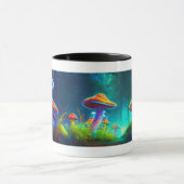 Neon Mushrooms: psychedelische gloed Mok ontwerp (Midden)